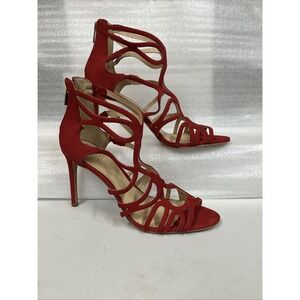 Vince‎ Camuto Red Suede Strappy Stiletto Heel Sandals Heels Size 9M 39 Classy